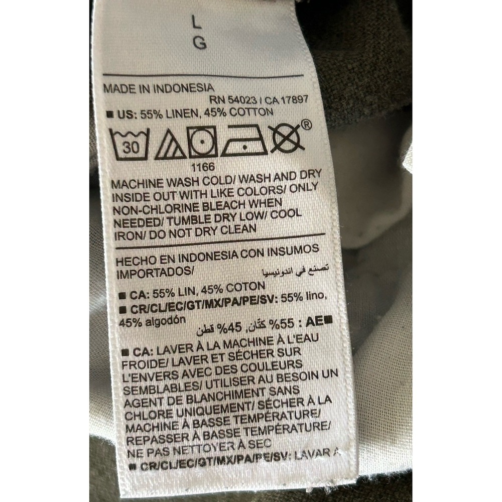 Old Navy Men's Loose Taper Linen Blend Pants Green Size L Drawstring Casual - Picture 5 of 5